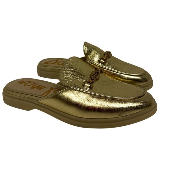 Sam Edelman Shoes - Sam Edelman Kira Women's Bit Mule Slide Gold Leather Slip On Metal Detail 7.5